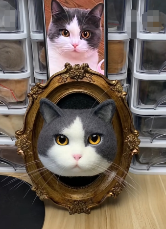 #01   Woolfelt 3D Cat Head (short hair) | MeetPet
