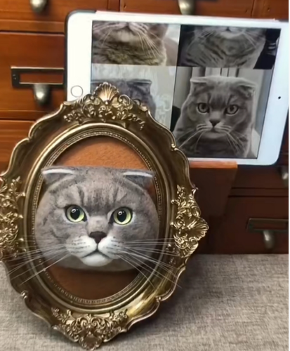#01   Woolfelt 3D Cat Head (short hair) | MeetPet