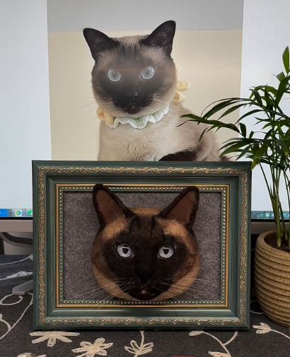 #01   Woolfelt 3D Cat Head (short hair) | MeetPet