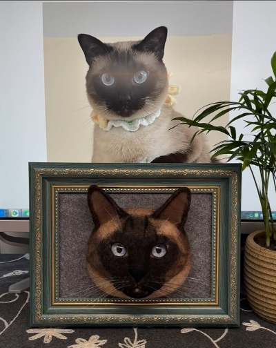 #01   Woolfelt 3D Cat Head (short hair) | MeetPet