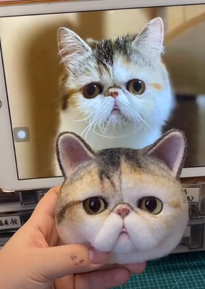 #01   Woolfelt 3D Cat Head (short hair) | MeetPet