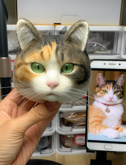 #01   Woolfelt 3D Cat Head (short hair) | MeetPet