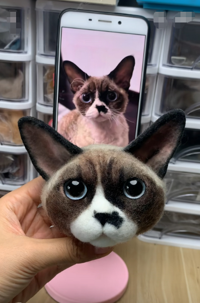 #01   Woolfelt 3D Cat Head (short hair) | MeetPet