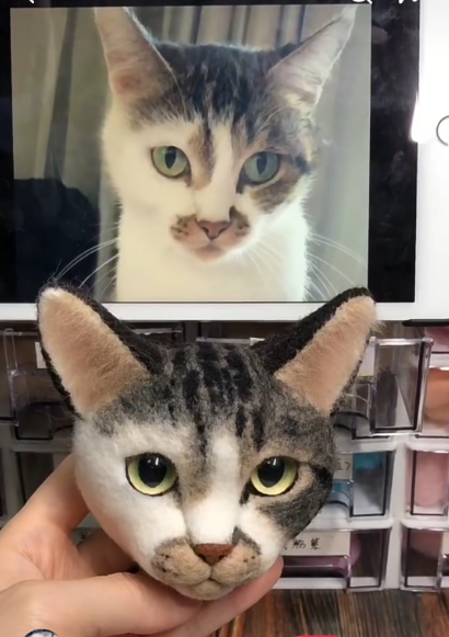 #01   Woolfelt 3D Cat Head (short hair) | MeetPet